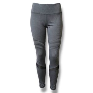 Old Navy Active Go-Dry Heather Grey Fitted Moto Leggings With Mesh Size Medium